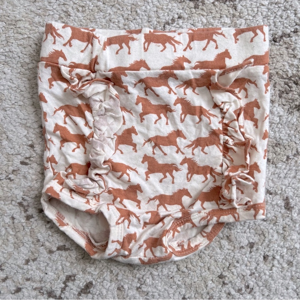 KATE QUINN | Horse Print Baby Bummies